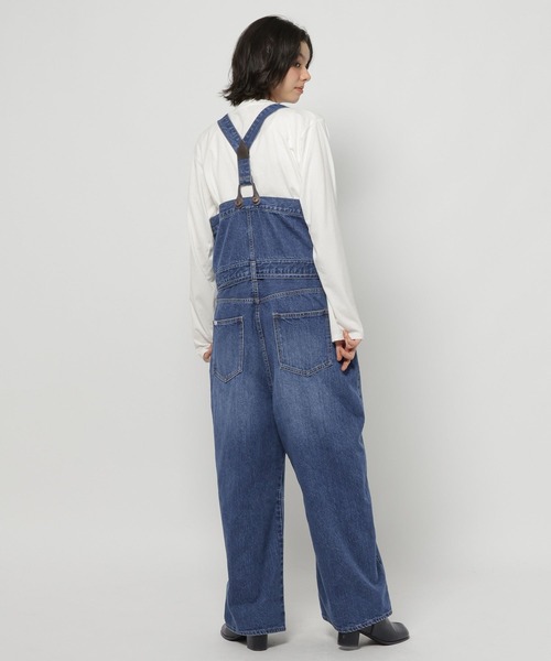 niko and...（ニコアンド）の「[NKJ 2026SS] 2WAYワークオーバーオール（サロペット/オーバーオール・レディース・インディゴブルー/グレー・FREE）」の4枚目の写真