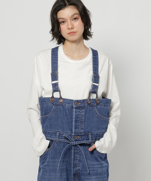 niko and...（ニコアンド）の「[NKJ 2026SS] 2WAYワークオーバーオール（サロペット/オーバーオール・レディース・インディゴブルー/グレー・FREE）」の5枚目の写真