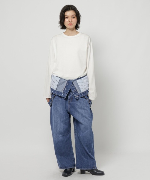 niko and...（ニコアンド）の「[NKJ 2026SS] 2WAYワークオーバーオール（サロペット/オーバーオール・レディース・インディゴブルー/グレー・FREE）」の8枚目の写真