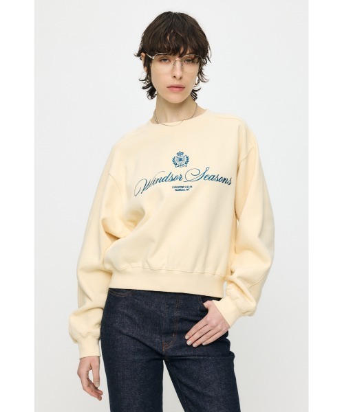 MOUSSY(マウジー)の「CC EMBROIDERY プルオーバー(スウェット・レディース・ネイビー/レッド/杢グレー/ライトイエロー・FREE)」の4枚目の写真