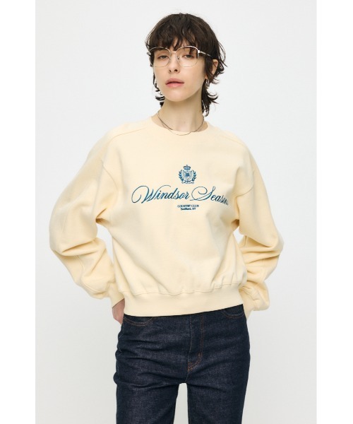 MOUSSY(マウジー)の「CC EMBROIDERY プルオーバー(スウェット・レディース・ネイビー/レッド/杢グレー/ライトイエロー・FREE)」の9枚目の写真