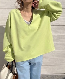 Q | ブークレダンボールディープVプルオーバー(Tシャツ/カットソー)