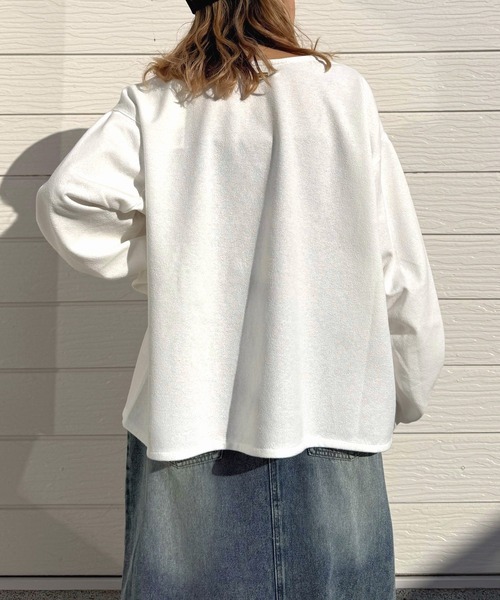 Q（キュー）の「ブークレダンボールディープVプルオーバー（Tシャツ/カットソー・レディース・ホワイト/チャコールグレー/ライム・MEDIUM）」の16枚目の写真