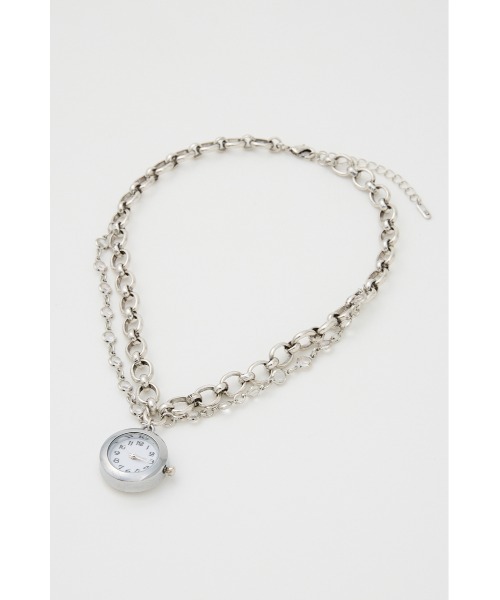 SLY（スライ）の「CLOCK MOTIF N/C クロック モチーフ ネックレス（ネックレス・レディース・ゴールド/シルバー・FREE）」の3枚目の写真