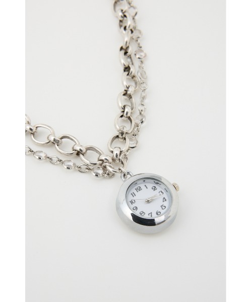 SLY（スライ）の「CLOCK MOTIF N/C クロック モチーフ ネックレス（ネックレス・レディース・ゴールド/シルバー・FREE）」の4枚目の写真