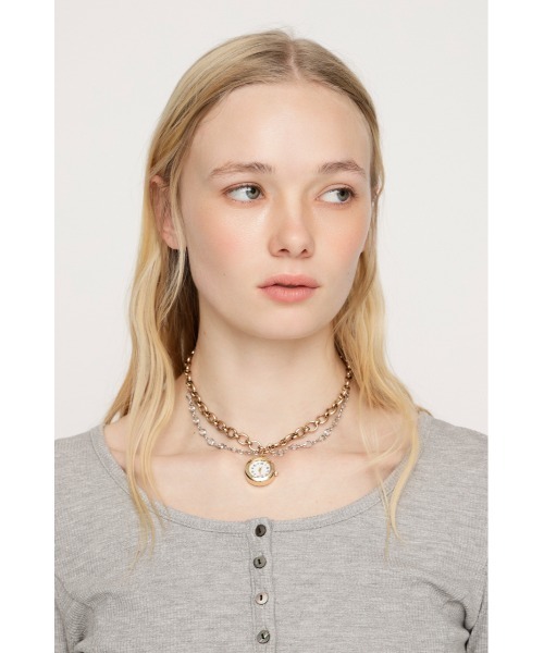 SLY（スライ）の「CLOCK MOTIF N/C クロック モチーフ ネックレス（ネックレス・レディース・ゴールド/シルバー・FREE）」の10枚目の写真