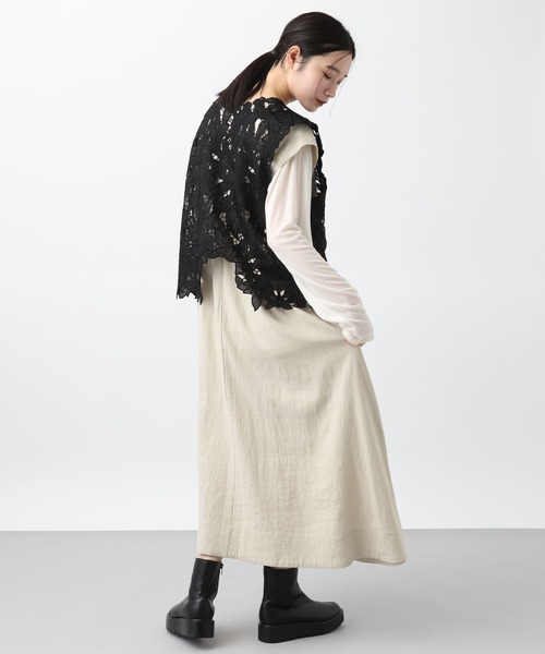 studio CLIP（スタディオクリップ）の「《natural by clip》華やかレースベスト（ベスト・レディース・ブラック/アイボリー・FREE）」の18枚目の写真