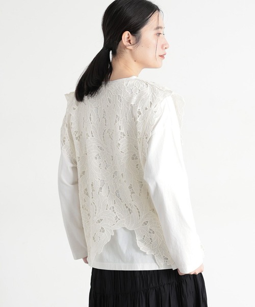 studio CLIP（スタディオクリップ）の「《natural by clip》華やかレースベスト（ベスト・レディース・ブラック/アイボリー・FREE）」の22枚目の写真