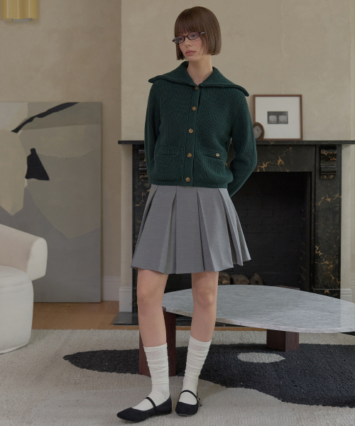 PLAYBOO(プレイブー)の「WOOL-LIKE PLEATED SKIRT W/INNER PANTS_Heather Grey(スカート・レディース・その他・SMALL/MEDIUM/LARGE)」の1枚目の写真