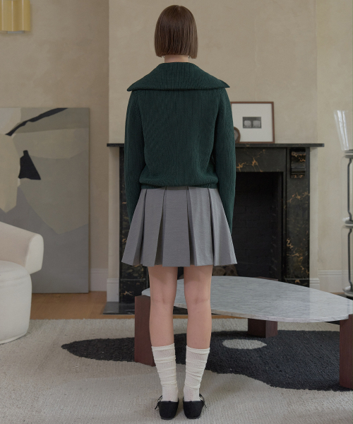 PLAYBOO(プレイブー)の「WOOL-LIKE PLEATED SKIRT W/INNER PANTS_Heather Grey(スカート・レディース・その他・SMALL/MEDIUM/LARGE)」の2枚目の写真