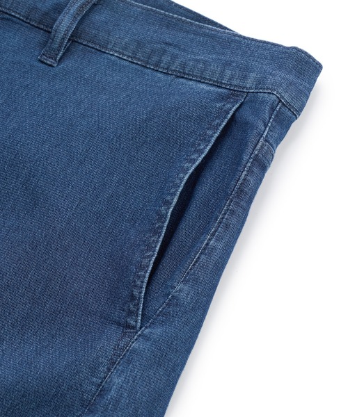 UNION STATION（ユニオンステーション）の「メッシュデニムカーブパンツ〈ストレッチ・軽量・ハンドウォッシャブル・通気性〉（デニムパンツ・メンズ・ネイビー/ブラック・L/M/S）」の6枚目の写真