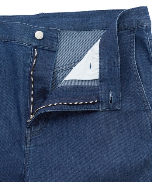 UNION STATION（ユニオンステーション）の「メッシュデニムカーブパンツ〈ストレッチ・軽量・ハンドウォッシャブル・通気性〉（デニムパンツ・メンズ・ネイビー/ブラック・L/M/S）」の12枚目の写真
