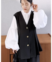 reca | Vネック金ボタンベスト(スーツベスト)