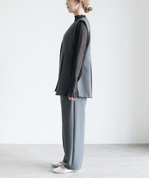 reca（レカ）の「Vネック金ボタンベスト（スーツベスト・レディース・グレー/ブラック/ネイビー・S/LL/L/M）」の22枚目の写真