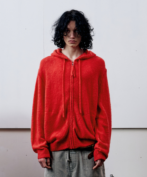 THEVINYLHOUSE(ザバイニルハウス)の「ROUND POCKET KNIT ZIP-UP RED(パーカー・メンズ・その他・S/M/L)」の2枚目の写真