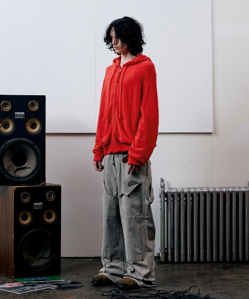 THEVINYLHOUSE(ザバイニルハウス)の「ROUND POCKET KNIT ZIP-UP RED(パーカー・メンズ・その他・S/M/L)」の3枚目の写真