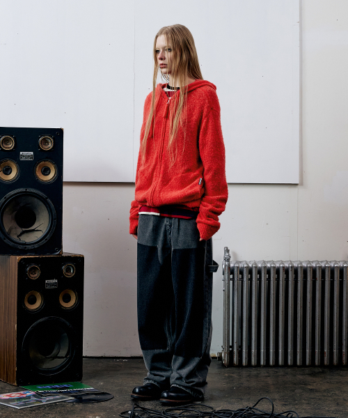 THEVINYLHOUSE(ザバイニルハウス)の「ROUND POCKET KNIT ZIP-UP RED(パーカー・メンズ・その他・S/M/L)」の5枚目の写真