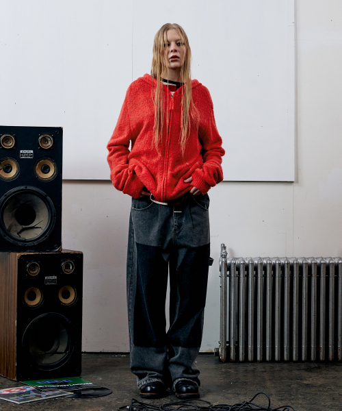 THEVINYLHOUSE(ザバイニルハウス)の「ROUND POCKET KNIT ZIP-UP RED(パーカー・メンズ・その他・S/M/L)」の6枚目の写真