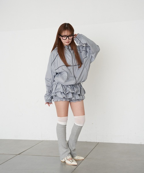 RAY CASSIN（レイカズン）の「ナイロンフードブルゾン（ブルゾン・レディース・グレー系その他2/ネイビー/ホワイト・FREE）」の18枚目の写真