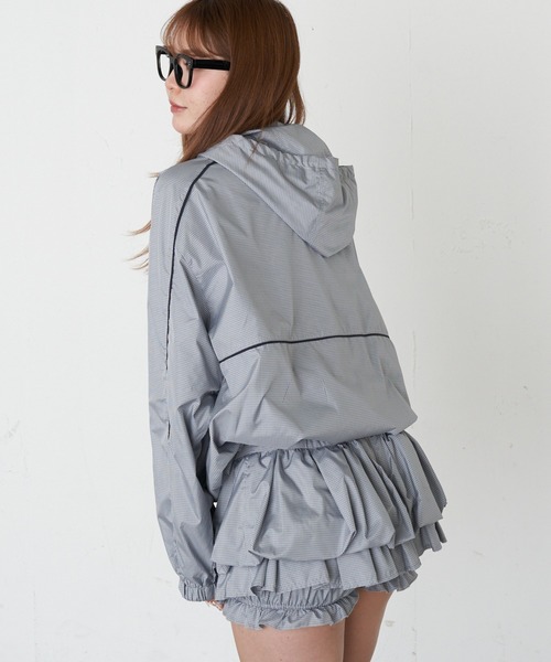 RAY CASSIN（レイカズン）の「ナイロンフードブルゾン（ブルゾン・レディース・グレー系その他2/ネイビー/ホワイト・FREE）」の16枚目の写真