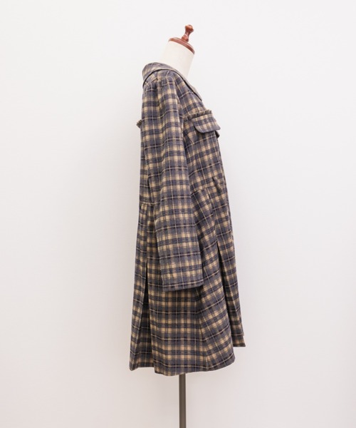 CLETTE(クレット)の「CLETTEオリジナルベルト付きボックスタックチェックミニワンピース(ワンピース・レディース・ネイビー/ブラック/ブラウン・3L/LL/4L)」の17枚目の写真