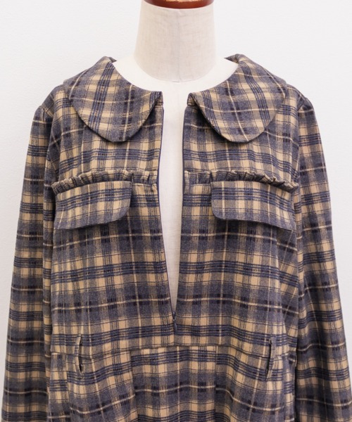 CLETTE(クレット)の「CLETTEオリジナルベルト付きボックスタックチェックミニワンピース(ワンピース・レディース・ネイビー/ブラック/ブラウン・3L/LL/4L)」の8枚目の写真