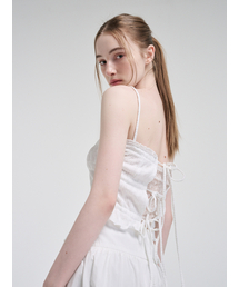 String Layered Sleeveless Blouse, White