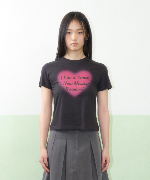 AMESWORLDWIDE(アメスワールドワイド)の「LOVE TEE CHARCOAL(Tシャツ/カットソー・レディース・その他・FREE)」の2枚目の写真