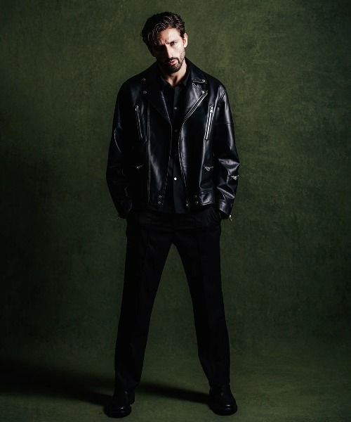 CRIMIE（クライミー）の「CRIMIE/クライミー/W BIKER SPANISH LAMB LEATHER JACKET/Wライダース スパニッシュラムレザー ジャケット（ライダースジャケット・メンズ・ブラック・M/XXL/XL/L）」の11枚目の写真