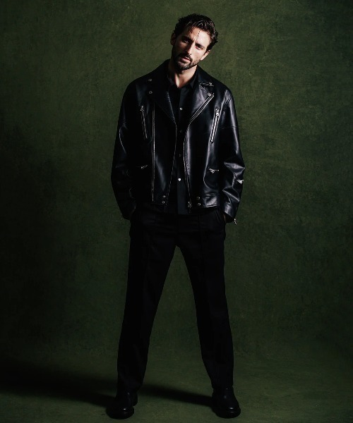 CRIMIE（クライミー）の「CRIMIE/クライミー/W BIKER SPANISH LAMB LEATHER JACKET/Wライダース スパニッシュラムレザー ジャケット（ライダースジャケット・メンズ・ブラック・M/XXL/XL/L）」の12枚目の写真