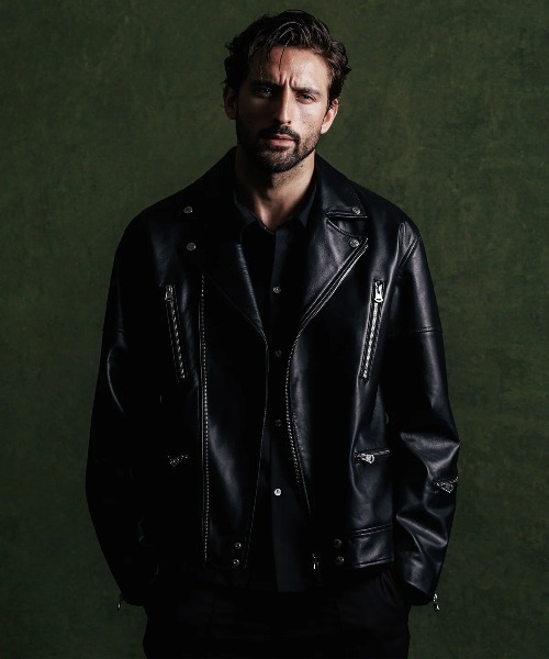 CRIMIE（クライミー）の「CRIMIE/クライミー/W BIKER SPANISH LAMB LEATHER JACKET/Wライダース スパニッシュラムレザー ジャケット（ライダースジャケット・メンズ・ブラック・M/XXL/XL/L）」の13枚目の写真