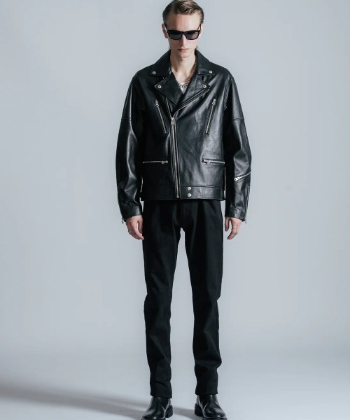 CRIMIE（クライミー）の「CRIMIE/クライミー/W BIKER SPANISH LAMB LEATHER JACKET/Wライダース スパニッシュラムレザー ジャケット（ライダースジャケット・メンズ・ブラック・M/XXL/XL/L）」の5枚目の写真