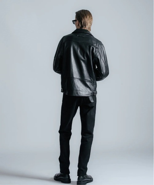 CRIMIE（クライミー）の「CRIMIE/クライミー/W BIKER SPANISH LAMB LEATHER JACKET/Wライダース スパニッシュラムレザー ジャケット（ライダースジャケット・メンズ・ブラック・M/XXL/XL/L）」の7枚目の写真