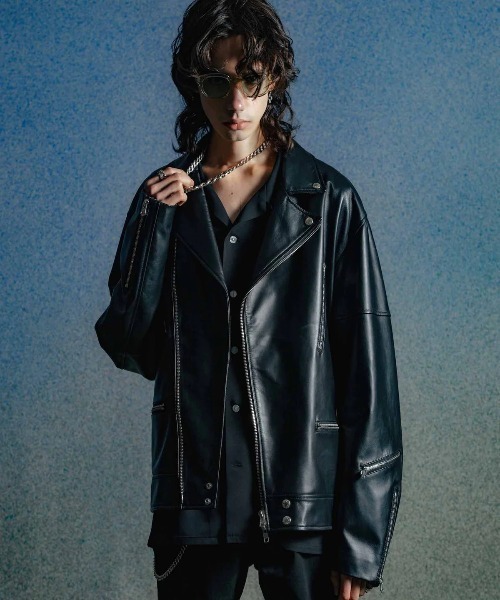 CRIMIE（クライミー）の「CRIMIE/クライミー/W BIKER SPANISH LAMB LEATHER JACKET/Wライダース スパニッシュラムレザー ジャケット（ライダースジャケット・メンズ・ブラック・M/XXL/XL/L）」の15枚目の写真