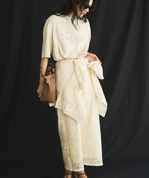 Doux archives（ドゥアルシーヴ）の「【26SS先行予約】パッチワークレースワイドパンツ（その他パンツ・レディース・ブラック/オフホワイト・FREE）」の3枚目の写真