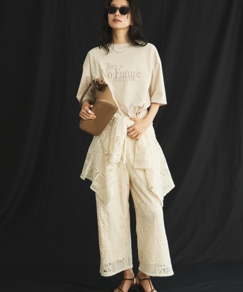 Doux archives（ドゥアルシーヴ）の「【26SS先行予約】パッチワークレースワイドパンツ（その他パンツ・レディース・ブラック/オフホワイト・FREE）」の4枚目の写真