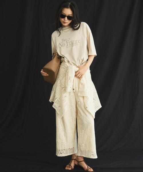 Doux archives（ドゥアルシーヴ）の「【26SS先行予約】パッチワークレースワイドパンツ（その他パンツ・レディース・ブラック/オフホワイト・FREE）」の5枚目の写真