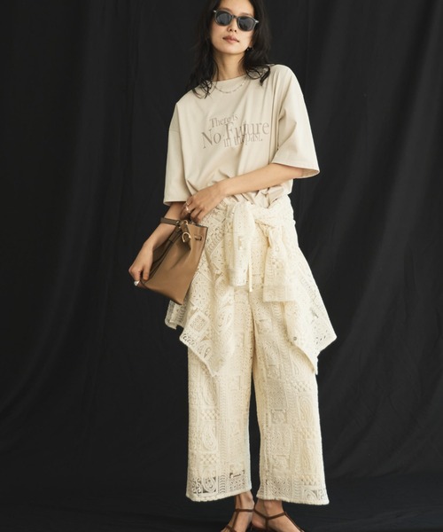 Doux archives（ドゥアルシーヴ）の「【26SS先行予約】パッチワークレースワイドパンツ（その他パンツ・レディース・ブラック/オフホワイト・FREE）」の6枚目の写真