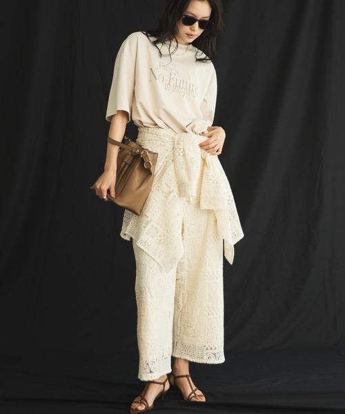Doux archives（ドゥアルシーヴ）の「【26SS先行予約】パッチワークレースワイドパンツ（その他パンツ・レディース・ブラック/オフホワイト・FREE）」の7枚目の写真