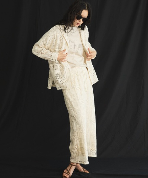 Doux archives（ドゥアルシーヴ）の「【26SS先行予約】パッチワークレースワイドパンツ（その他パンツ・レディース・ブラック/オフホワイト・FREE）」の10枚目の写真