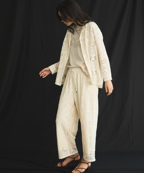 Doux archives（ドゥアルシーヴ）の「【26SS先行予約】パッチワークレースワイドパンツ（その他パンツ・レディース・ブラック/オフホワイト・FREE）」の14枚目の写真