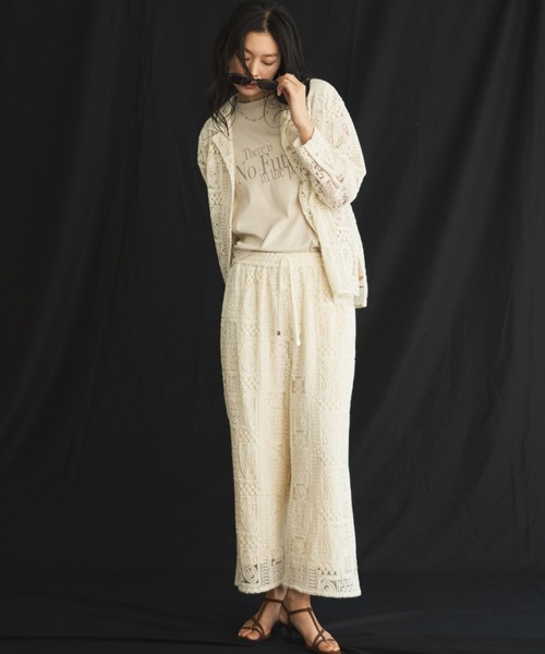 Doux archives（ドゥアルシーヴ）の「【26SS先行予約】パッチワークレースワイドパンツ（その他パンツ・レディース・ブラック/オフホワイト・FREE）」の16枚目の写真
