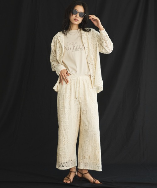 Doux archives（ドゥアルシーヴ）の「【26SS先行予約】パッチワークレースワイドパンツ（その他パンツ・レディース・ブラック/オフホワイト・FREE）」の21枚目の写真