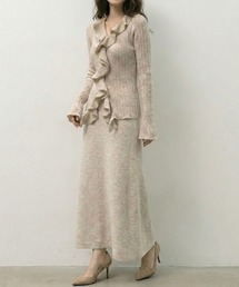 Lateru（ラテル）の「フリル  ペプラムニットセットアップ（カーディガン/ボレロ）」