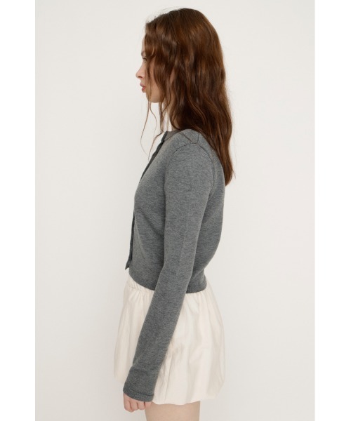 SLY（スライ）の「MICHIXSLY BUTTON CD ミチスライボタンカーディガン 冬服 春服（カーディガン/ボレロ・レディース・杢グレー/ブラック/ライトブルー・FREE）」の4枚目の写真