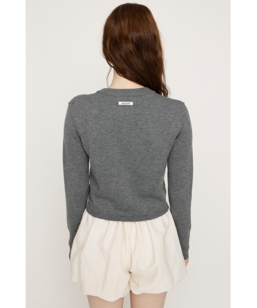 SLY（スライ）の「MICHIXSLY BUTTON CD ミチスライボタンカーディガン 冬服 春服（カーディガン/ボレロ・レディース・杢グレー/ブラック/ライトブルー・FREE）」の5枚目の写真