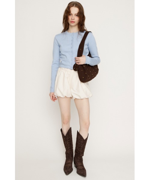 SLY（スライ）の「MICHIXSLY BUTTON CD ミチスライボタンカーディガン 冬服 春服（カーディガン/ボレロ・レディース・杢グレー/ブラック/ライトブルー・FREE）」の9枚目の写真