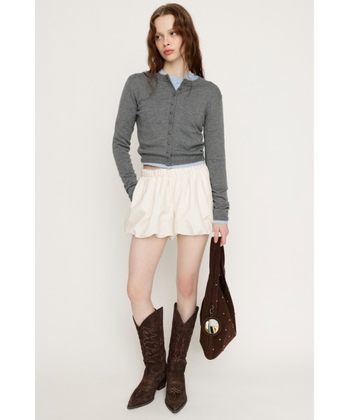 SLY（スライ）の「MICHIXSLY BUTTON CD ミチスライボタンカーディガン 冬服 春服（カーディガン/ボレロ・レディース・杢グレー/ブラック/ライトブルー・FREE）」の15枚目の写真