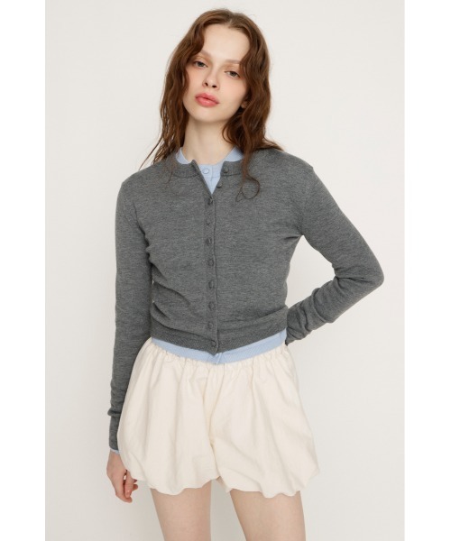 SLY（スライ）の「MICHIXSLY BUTTON CD ミチスライボタンカーディガン 冬服 春服（カーディガン/ボレロ・レディース・杢グレー/ブラック/ライトブルー・FREE）」の18枚目の写真