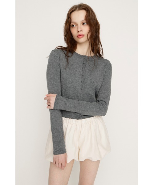 SLY（スライ）の「MICHIXSLY BUTTON CD ミチスライボタンカーディガン 冬服 春服（カーディガン/ボレロ・レディース・杢グレー/ブラック/ライトブルー・FREE）」の14枚目の写真